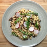 Fregola sarda, gorgonzola dolce a sušená rajčata