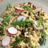 Fregola sarda, gorgonzola dolce a sušená rajčata