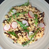 Fregola sarda, gorgonzola dolce a sušená rajčata