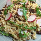 Fregola sarda, gorgonzola dolce a sušená rajčata